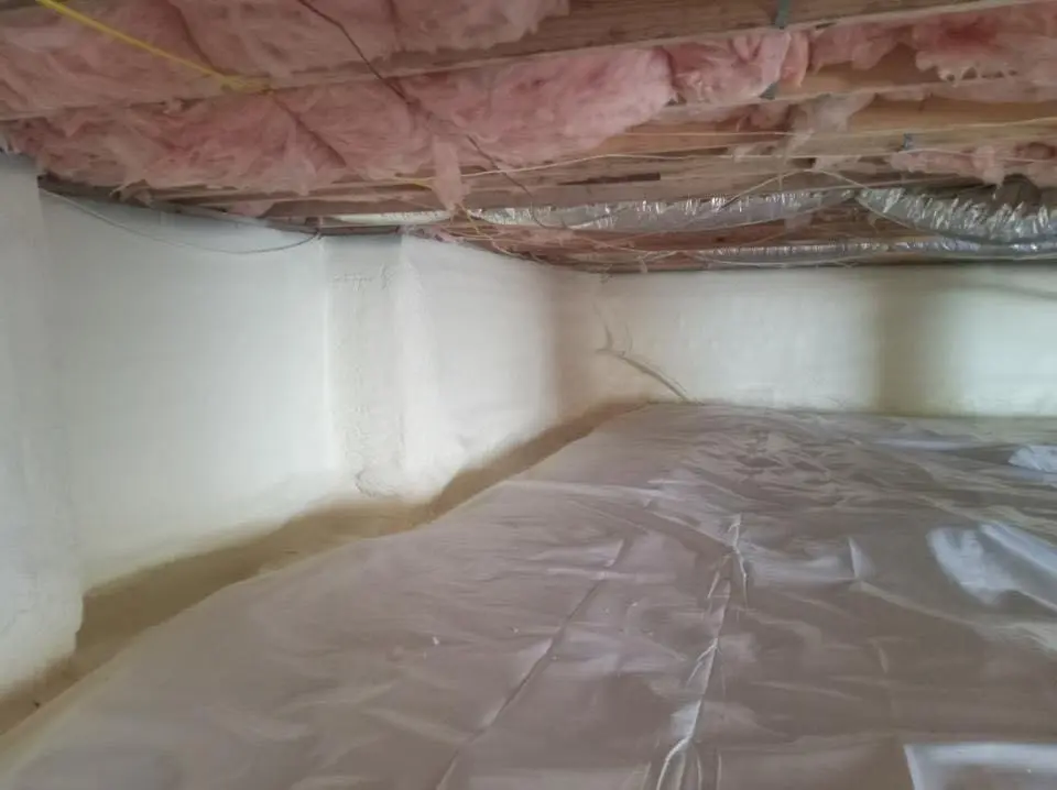 Crawl space encapsulation with closed-cell spray foam for Attic Insulation in Fair Lawn